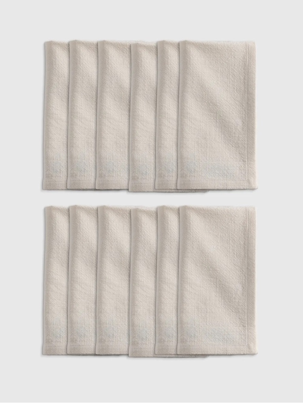 NWT QUINCE Set Of 12 Organic Cotton Napkins Warm White 7280